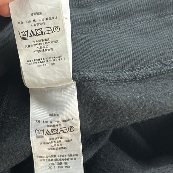 Polo Ralph Lauren Joggers Men L Black Triple Pony Patch 3 Cotton Blend Fleece - Picture 14 of 15